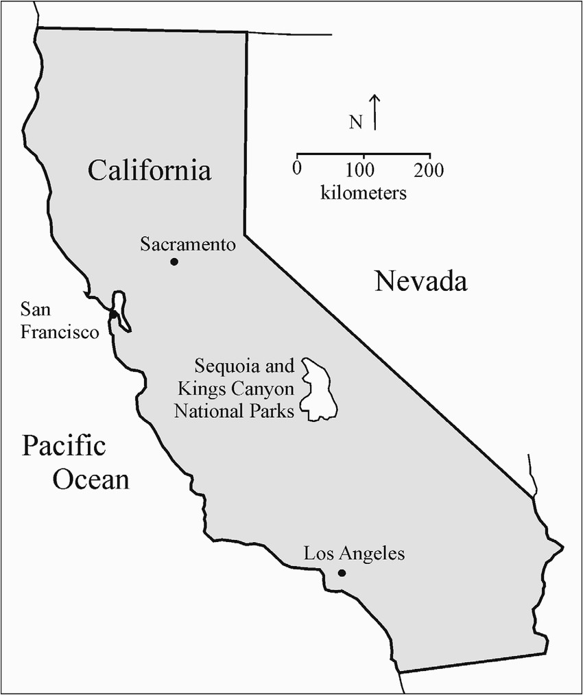 Sequoia National Park California Map Location Map Of Sequoia and Kings Canyon National Parks California