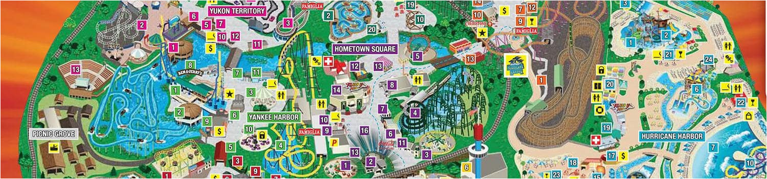 Six Flags Over Georgia Park Map Park Map Six Flags Great America