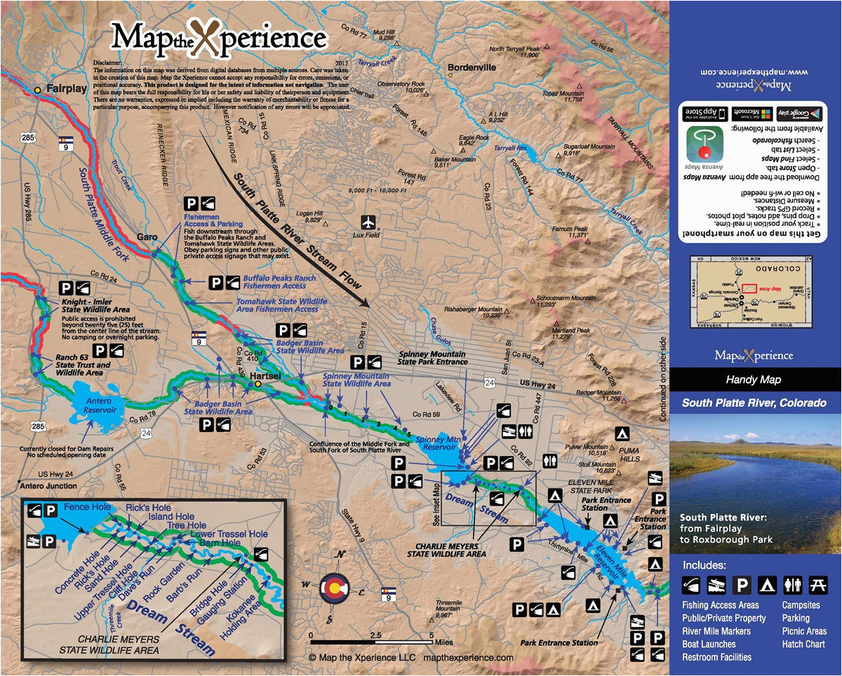 South Platte River Colorado Map Colorado Fishing Map Bundle Fishing Maps Fly Fishing Maps