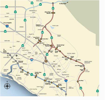Southern California toll Roads Map Map Rates the toll Roads
