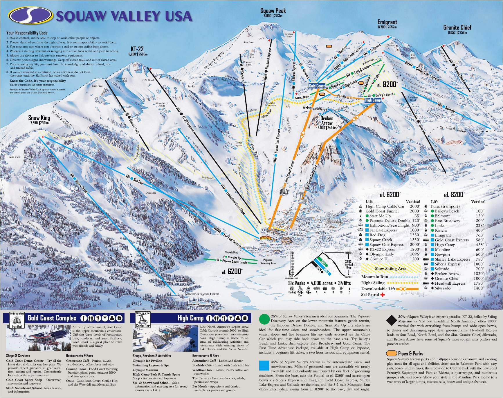 Squaw Valley California Map Squaw Valley Trail Map Unique Squaw Valley Ca Map Squaw Valley