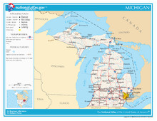 State Map Of Michigan with Cities Index Of Michigan Related Articles Wikipedia