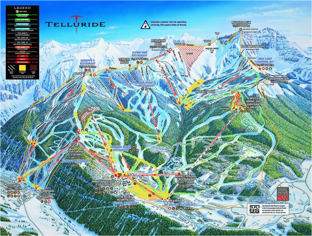 Telluride Colorado Ski Map Untitled