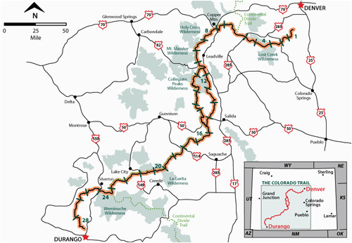 The Colorado Trail Map Planning A Trip On the Colorado Trail Overview to Do Eat See