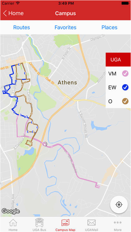 University Of Georgia Parking Map Uga Parking Map Maps Directions