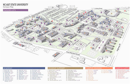 University Of north Carolina Campus Map Campus Map north Carolina A T State University