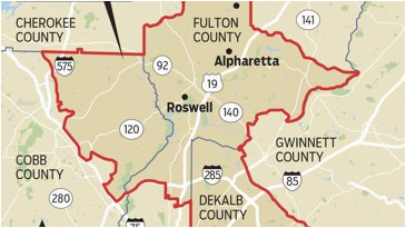 Where is Alpharetta Georgia On A Map Map Georgia S Congressional Districts