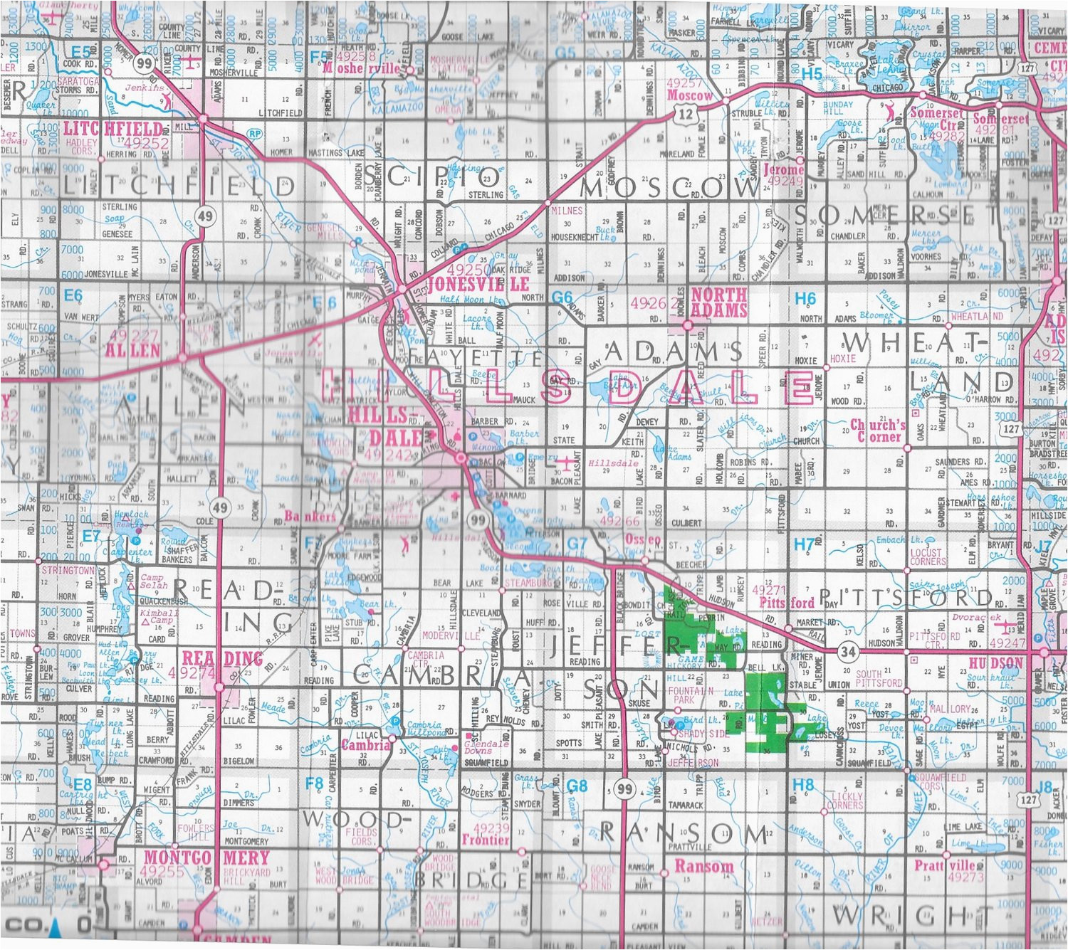 Where is Hillsdale Michigan On A Map town Names Hillsdale County Historical society