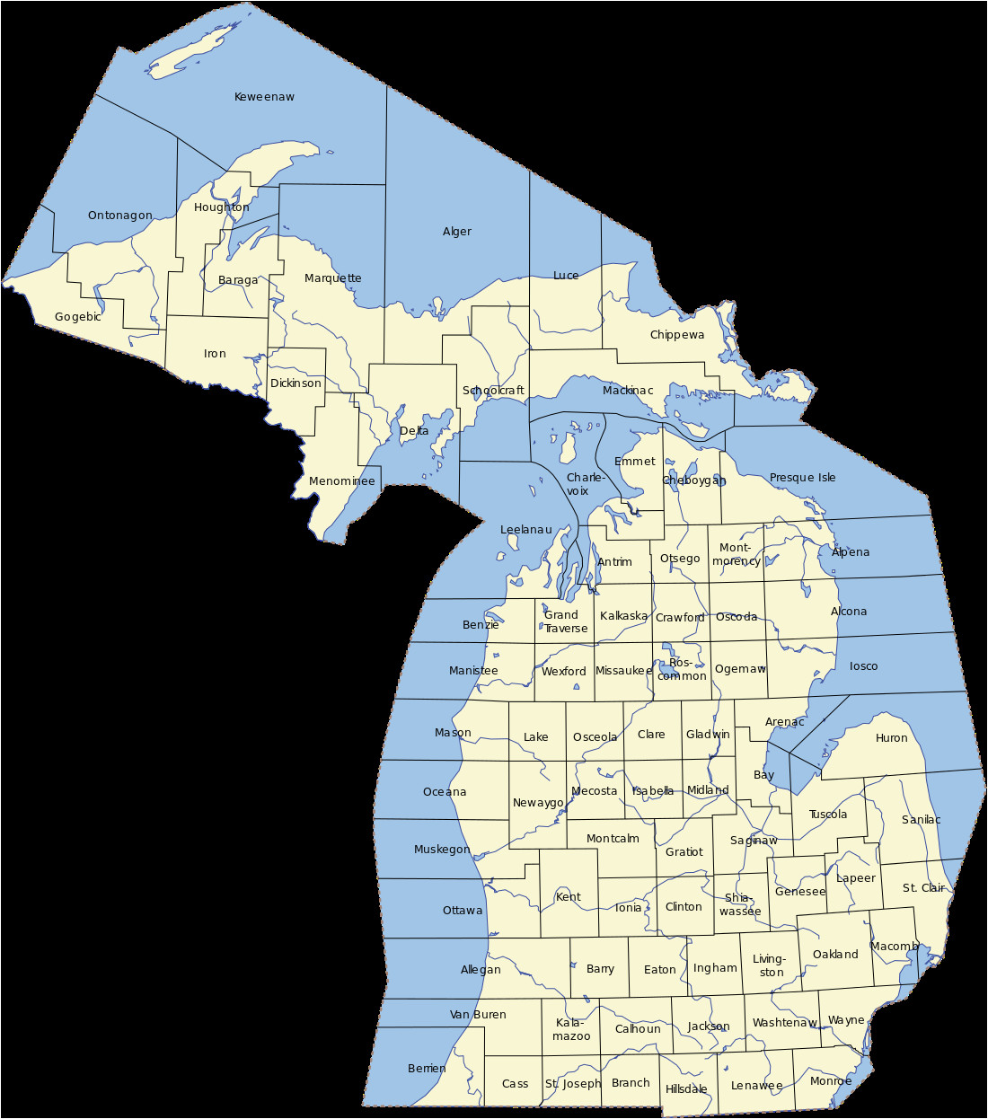 45th Parallel Michigan Map northern Michigan Revolvy