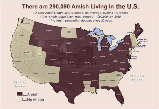 Amish Communities In Ohio Map Map Of the Amish Living In the Usa Amish and Mennonite Amish