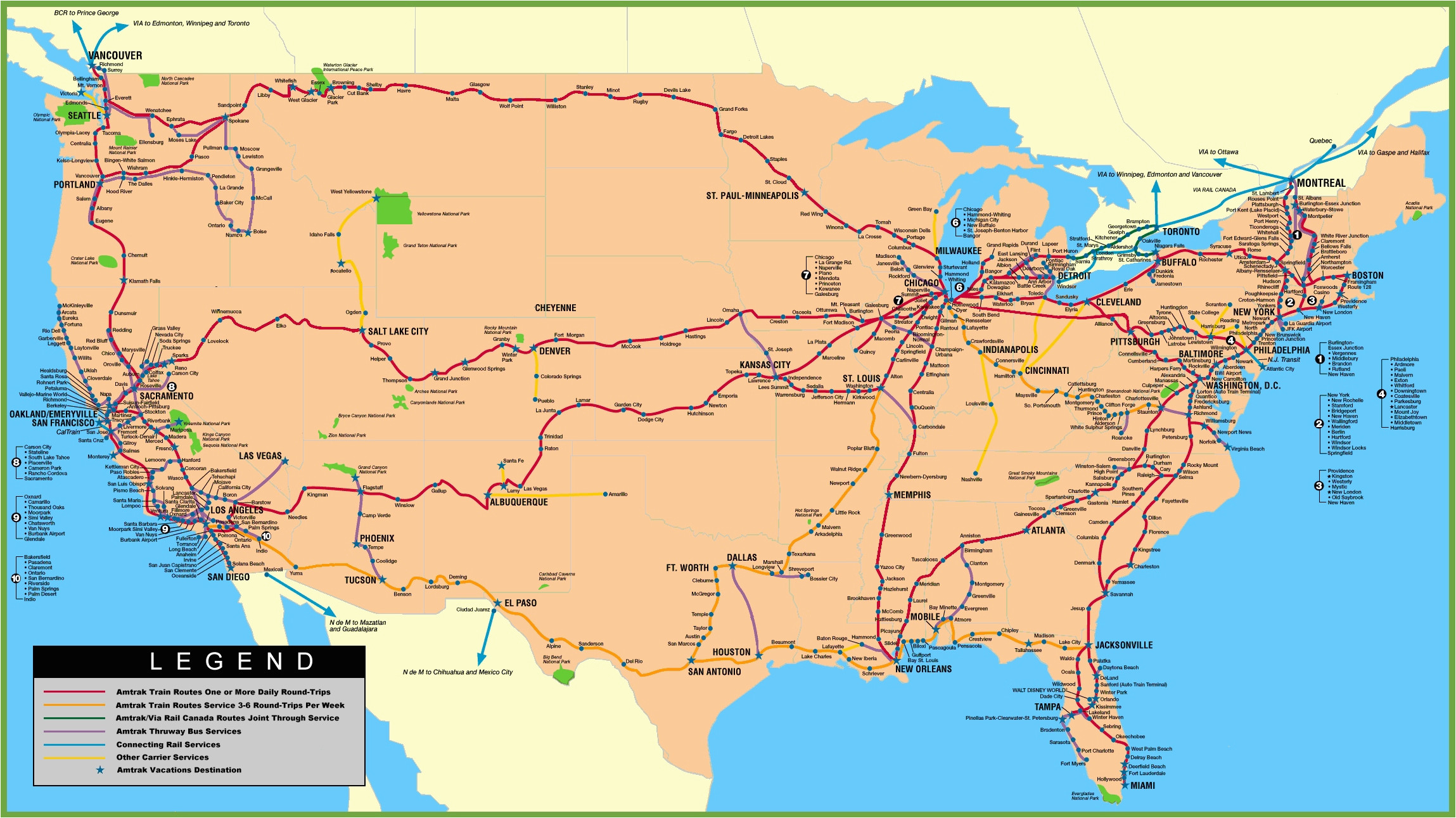 Amtrak north Carolina Map Usa Railway Map