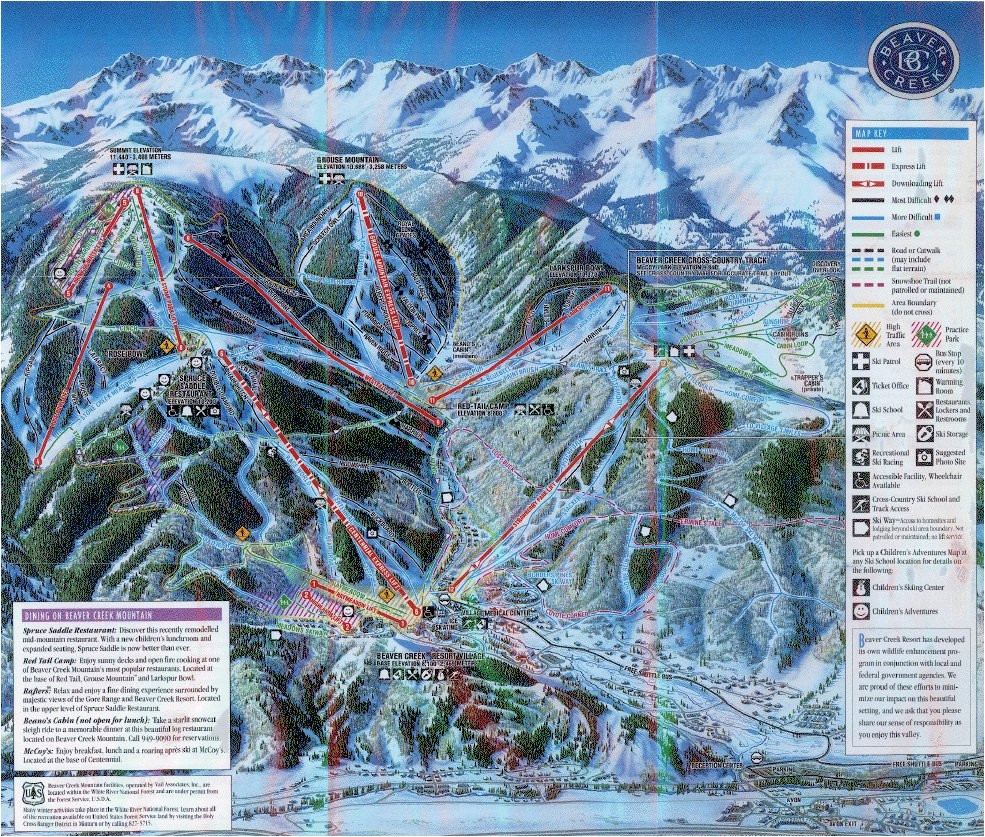 Beaver Creek Colorado Trail Map Beaver Creek Piste Map Trail Map High Res