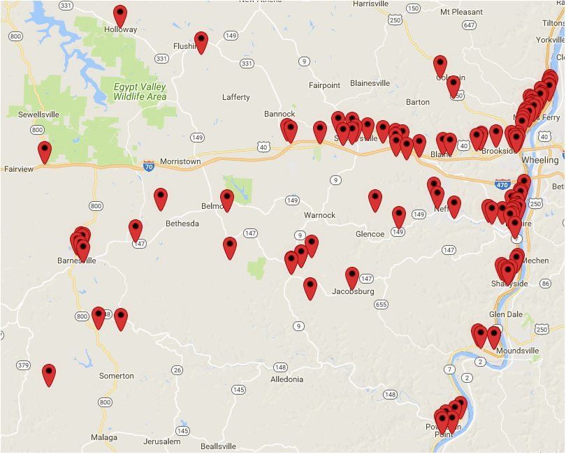 Belmont County Ohio Map Belmont County Health Department Mapping Overdoses News Sports