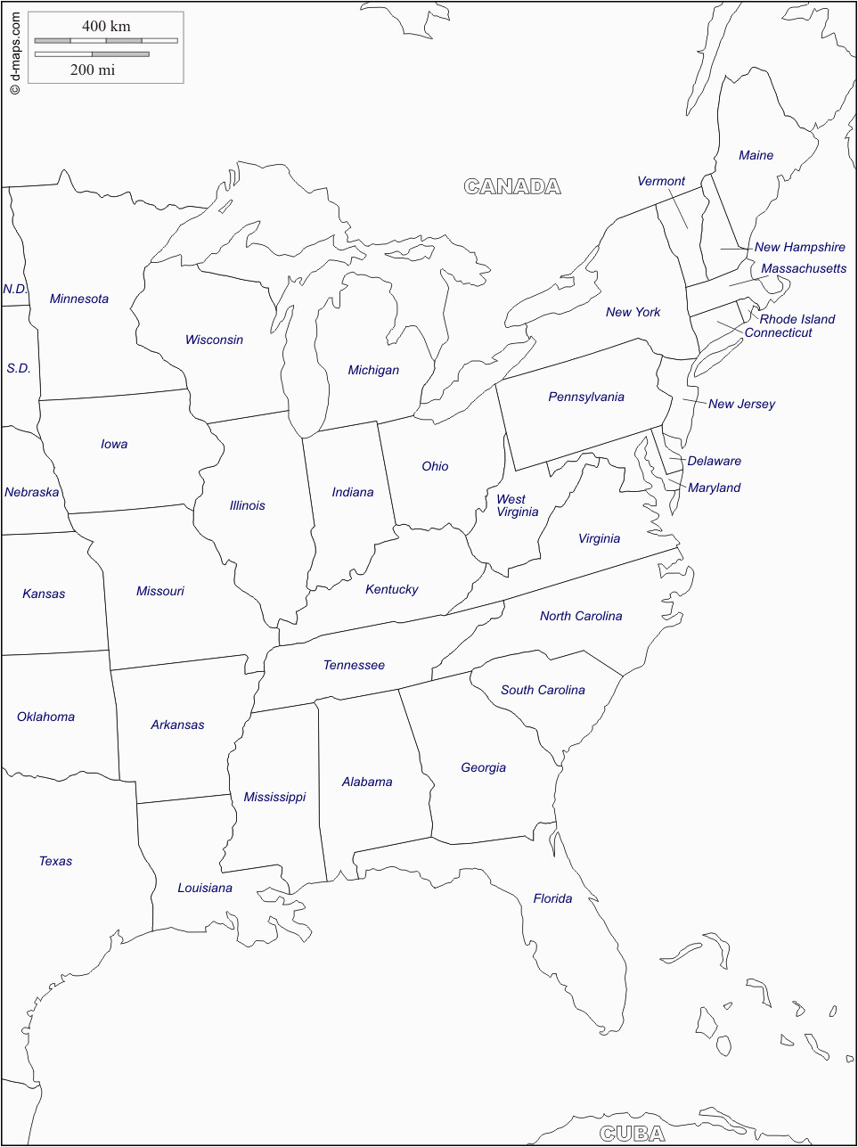 Blank Map Of Michigan East Coast Of the United States Free Map Free Blank Map Free