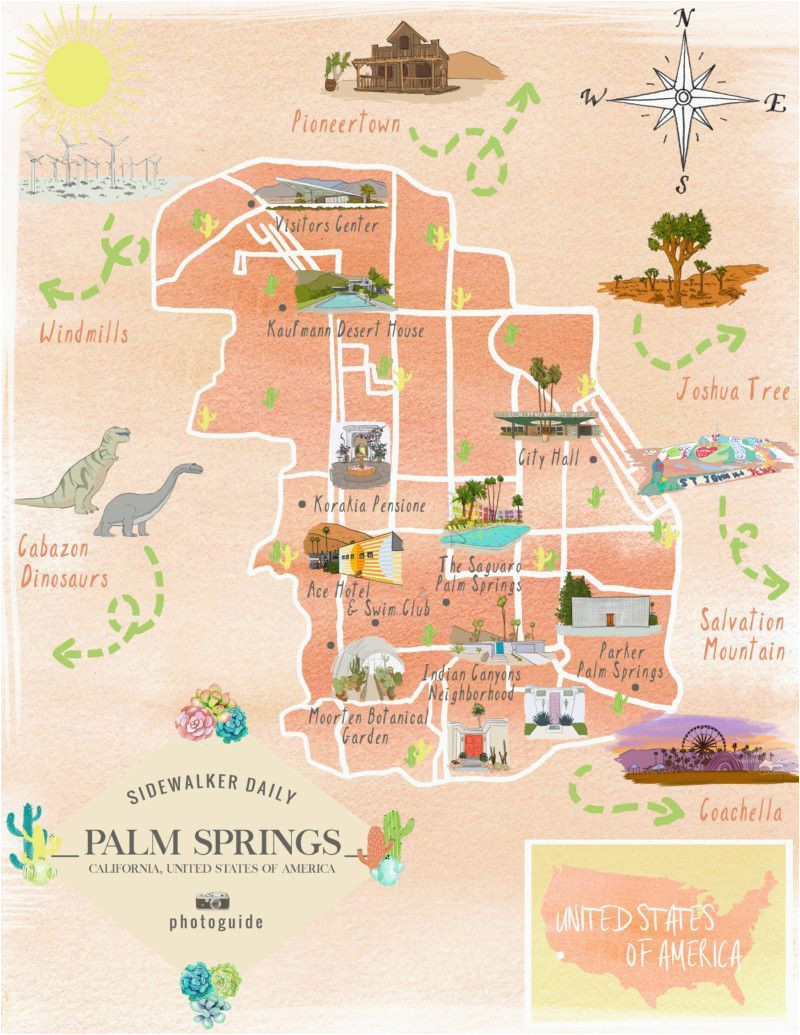 Cabazon California Map Map Of the Best Los Angeles Instagram Spots Palm Springs Palm