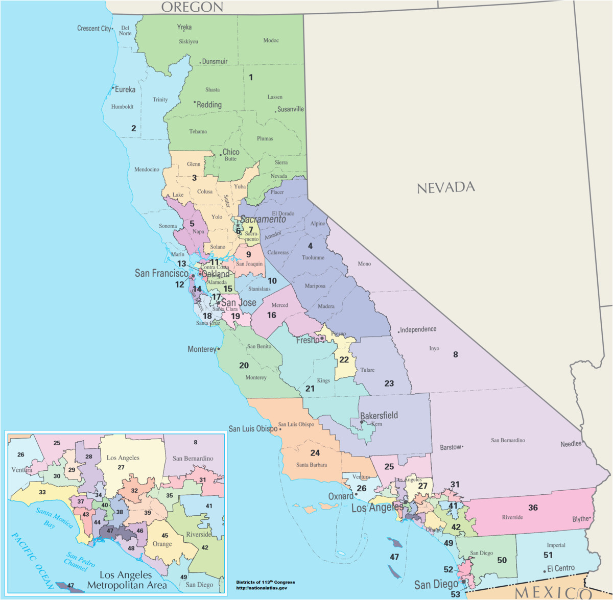 California Assembly Districts Map California S Congressional Districts Wikipedia Of California Assembly Districts Map 