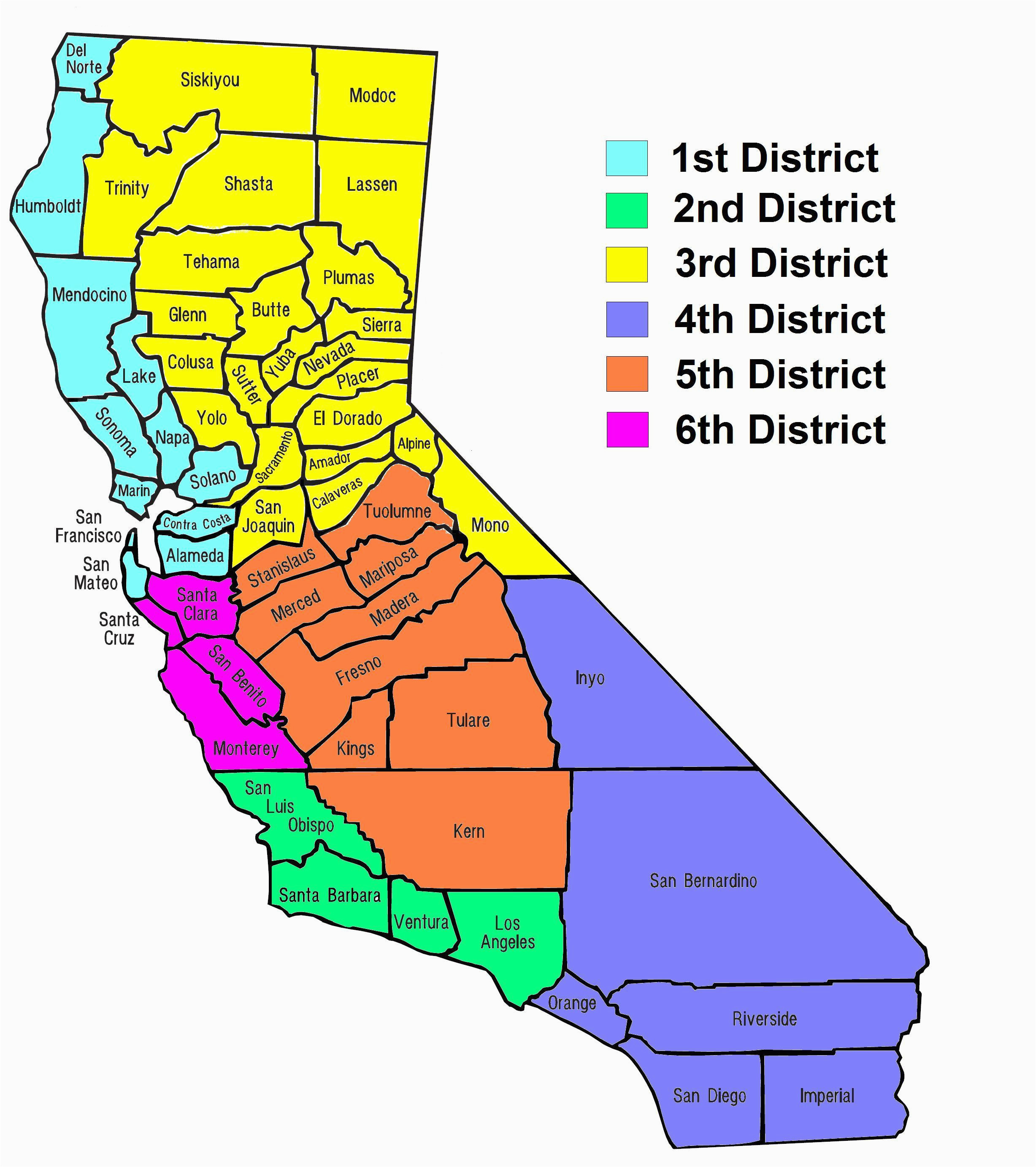 California District Courts Map Map California Map Counties California California Map Fancy