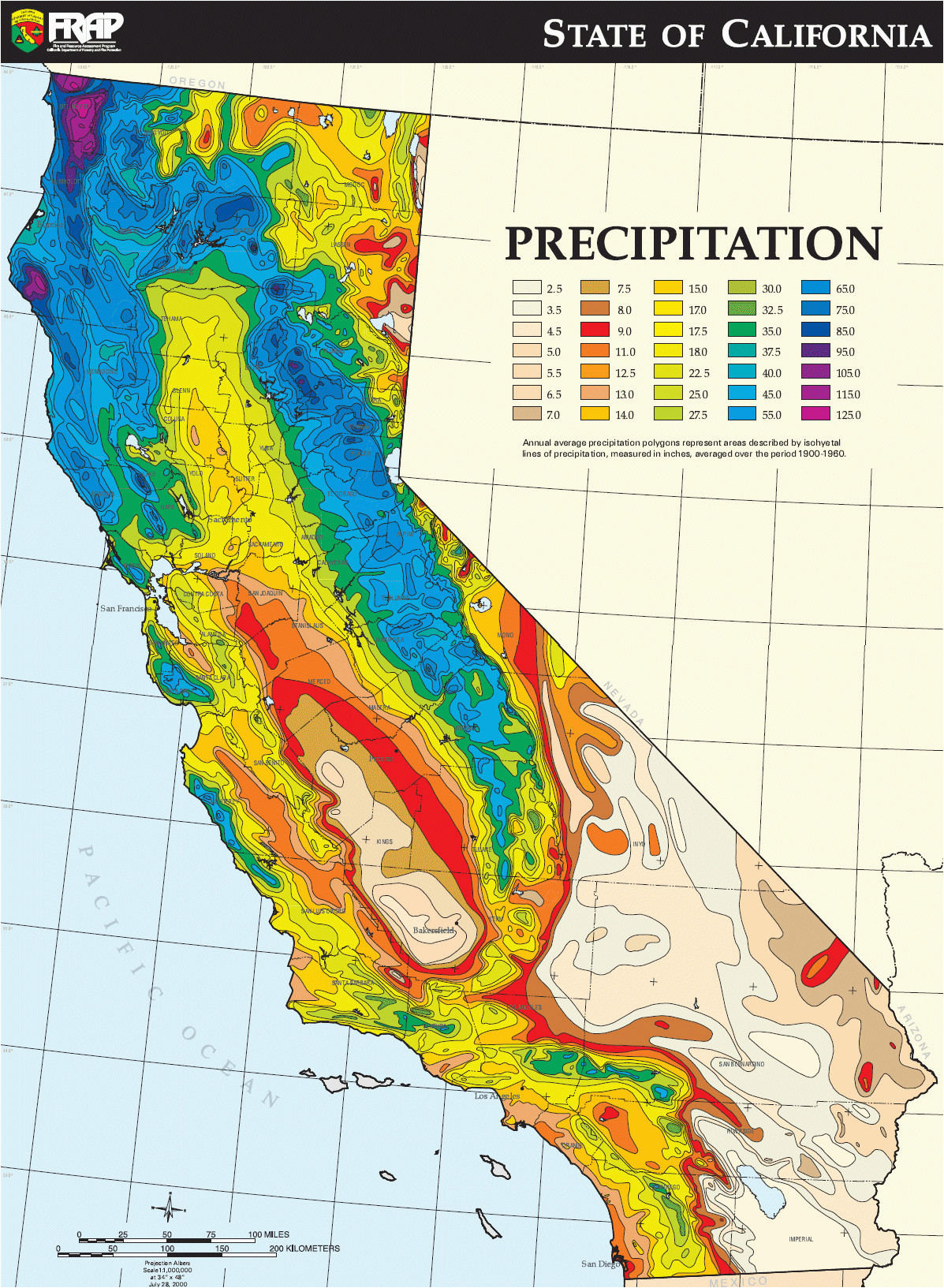 California Precipitation Map California State Map Pictures Best Of California Average Annual