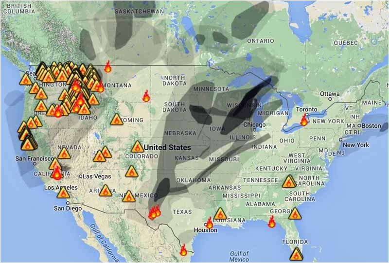 California Wildfire Smoke Map Wildfire Smoke Map August 31 2015 Wildfire today