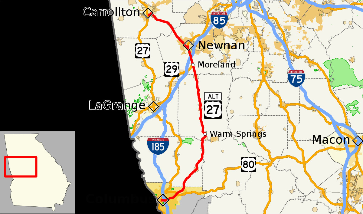 Carrollton Georgia Map U S Route 27 Alternate Georgia Wikivividly