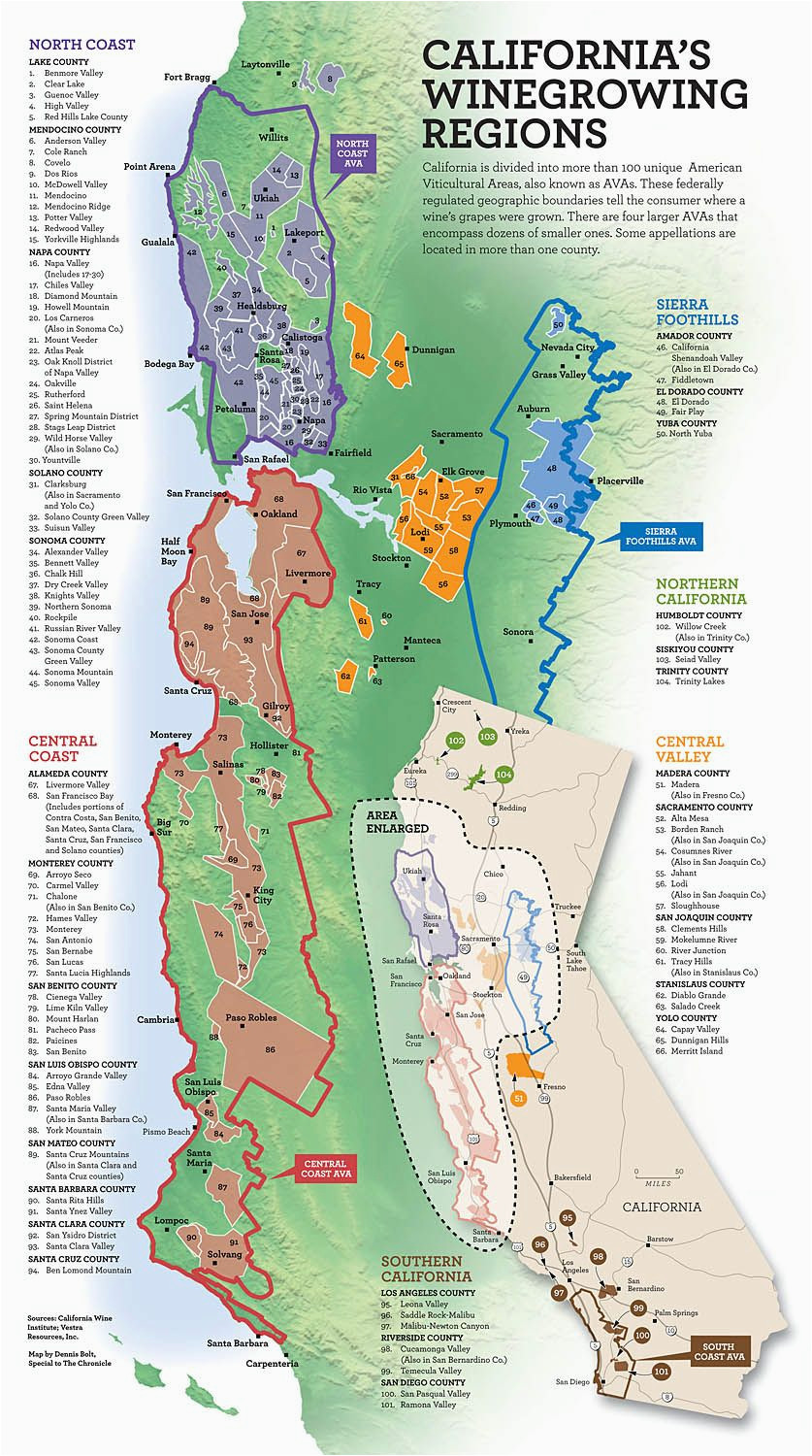 Central California Wineries Map California S Wine Growing Regions Infographics Wine California