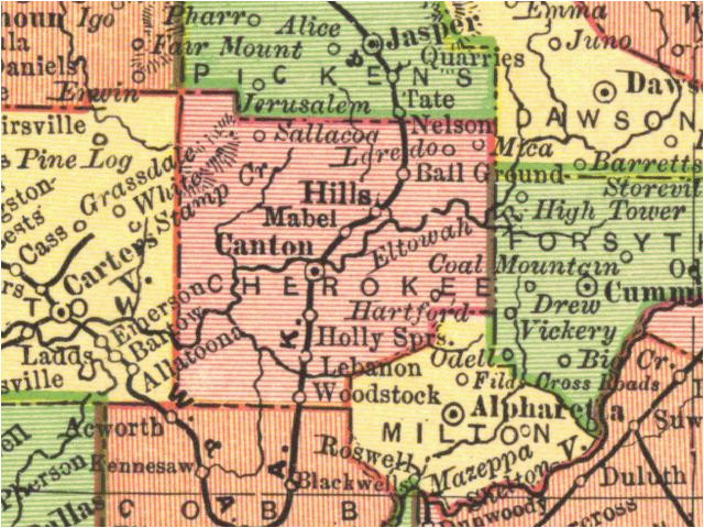 Cherokee County Georgia Map Georgiainfo