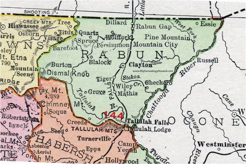 Clayton Georgia Map Rabun County Georgia 1911 Map Rand Mcnally Clayton Mountain