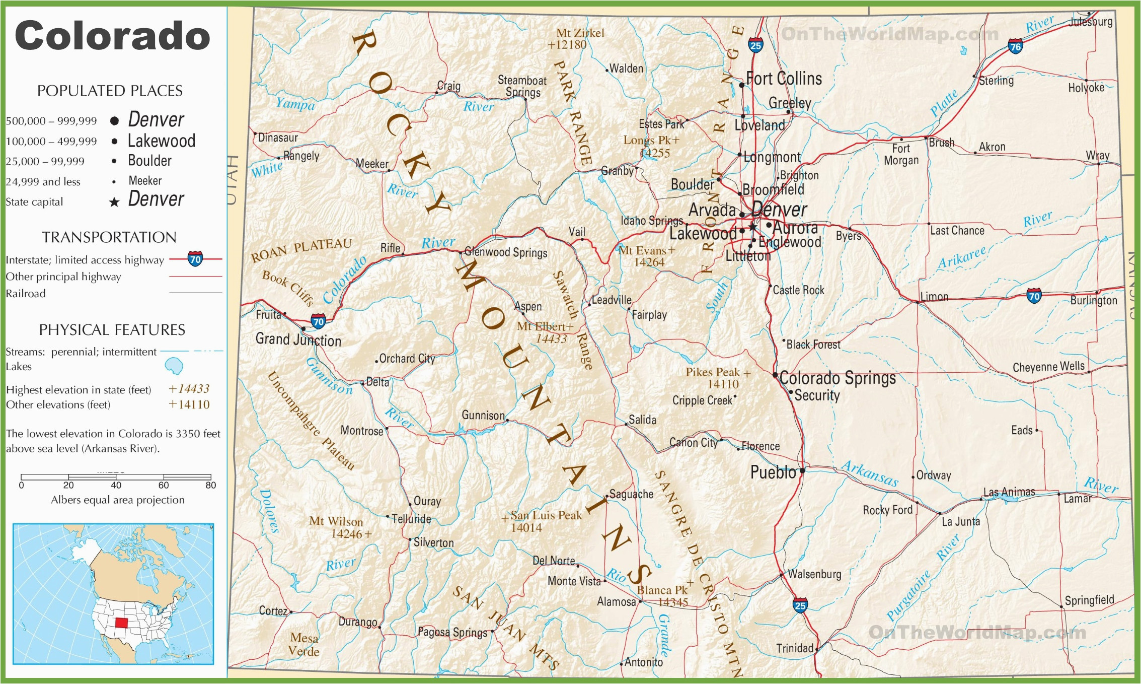 map with mile markers