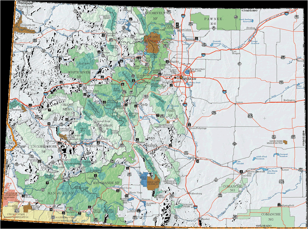 Colorado National forest Maps Colorado National forest Map Inspirational Colorado County Map with