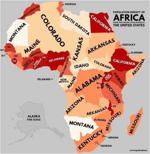 Colorado Population Density Map Population Density Of Africa with Us Equivalents More by