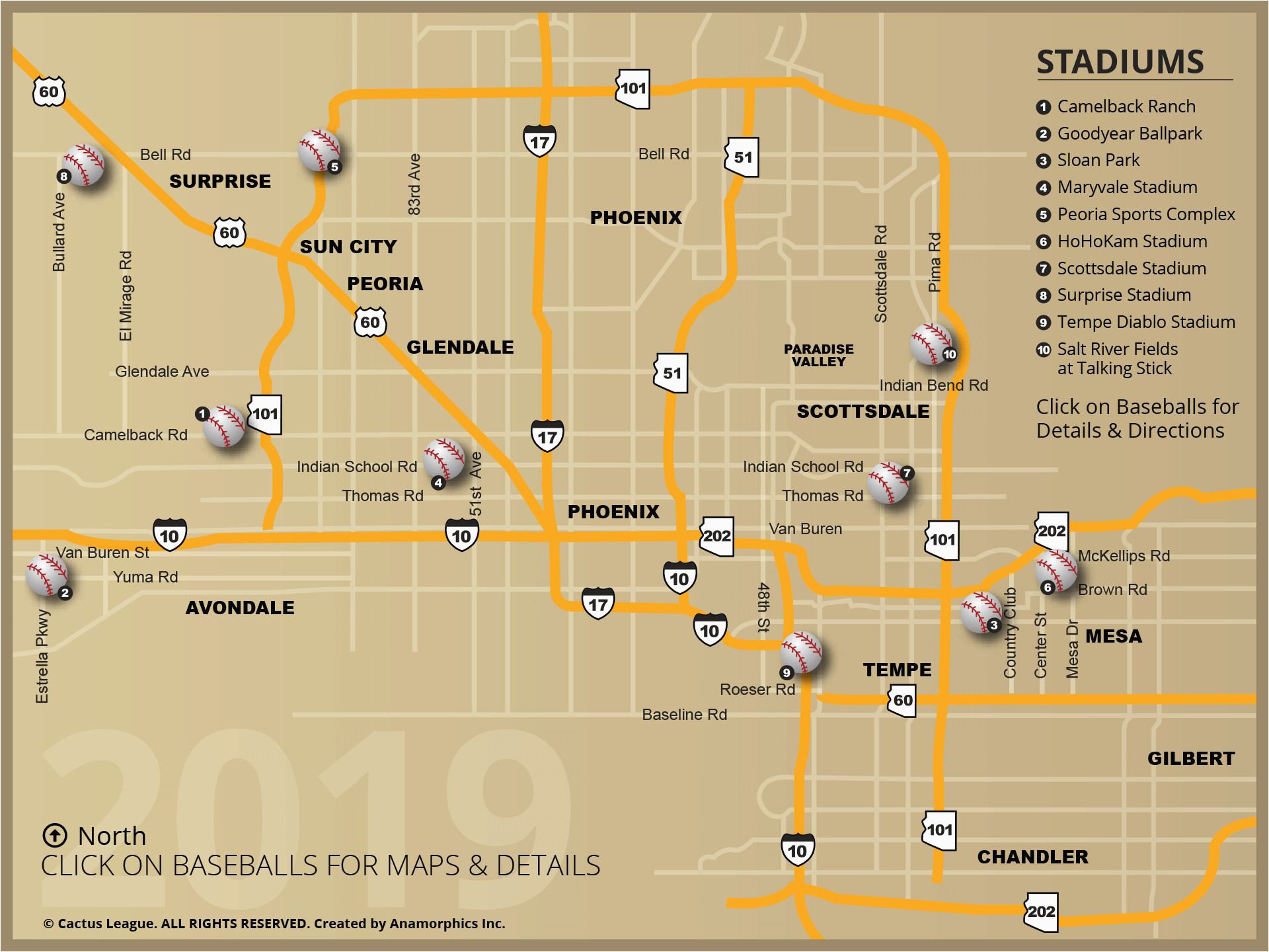 Colorado Rockies Parking Map Cactus League Stadium Map