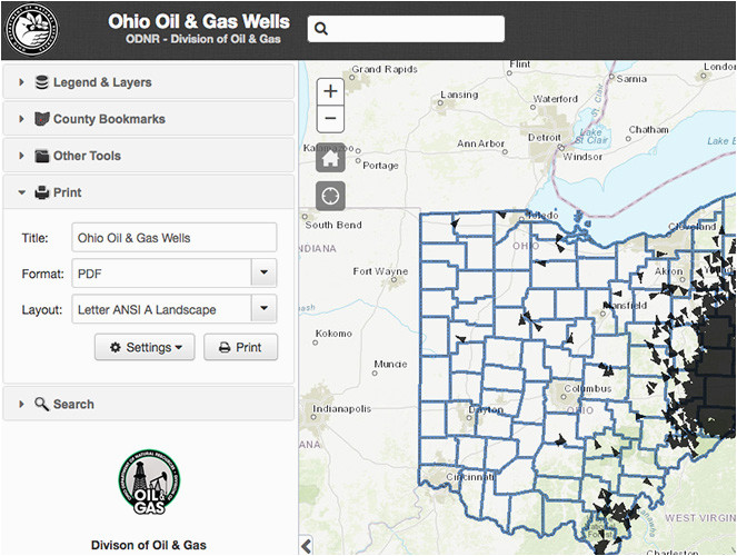 Columbia Station Ohio Map Oil Gas Well Locator