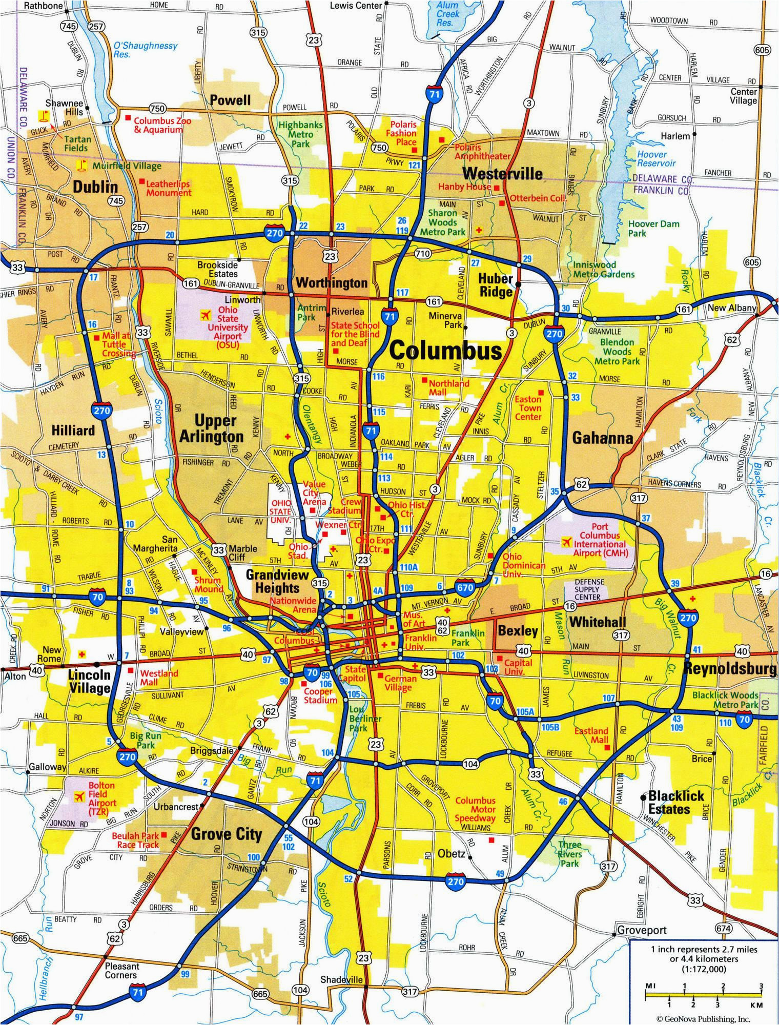 Columbus Ohio Suburbs Map | secretmuseum