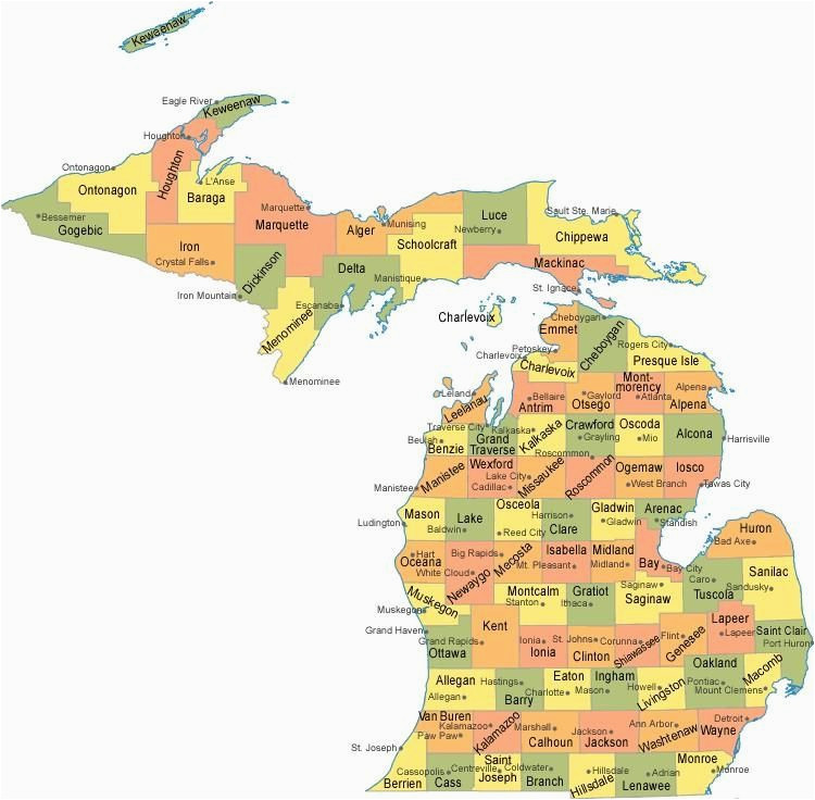 Counties In Michigan Map Michigan Counties Map Maps Pinterest Michigan County Map and