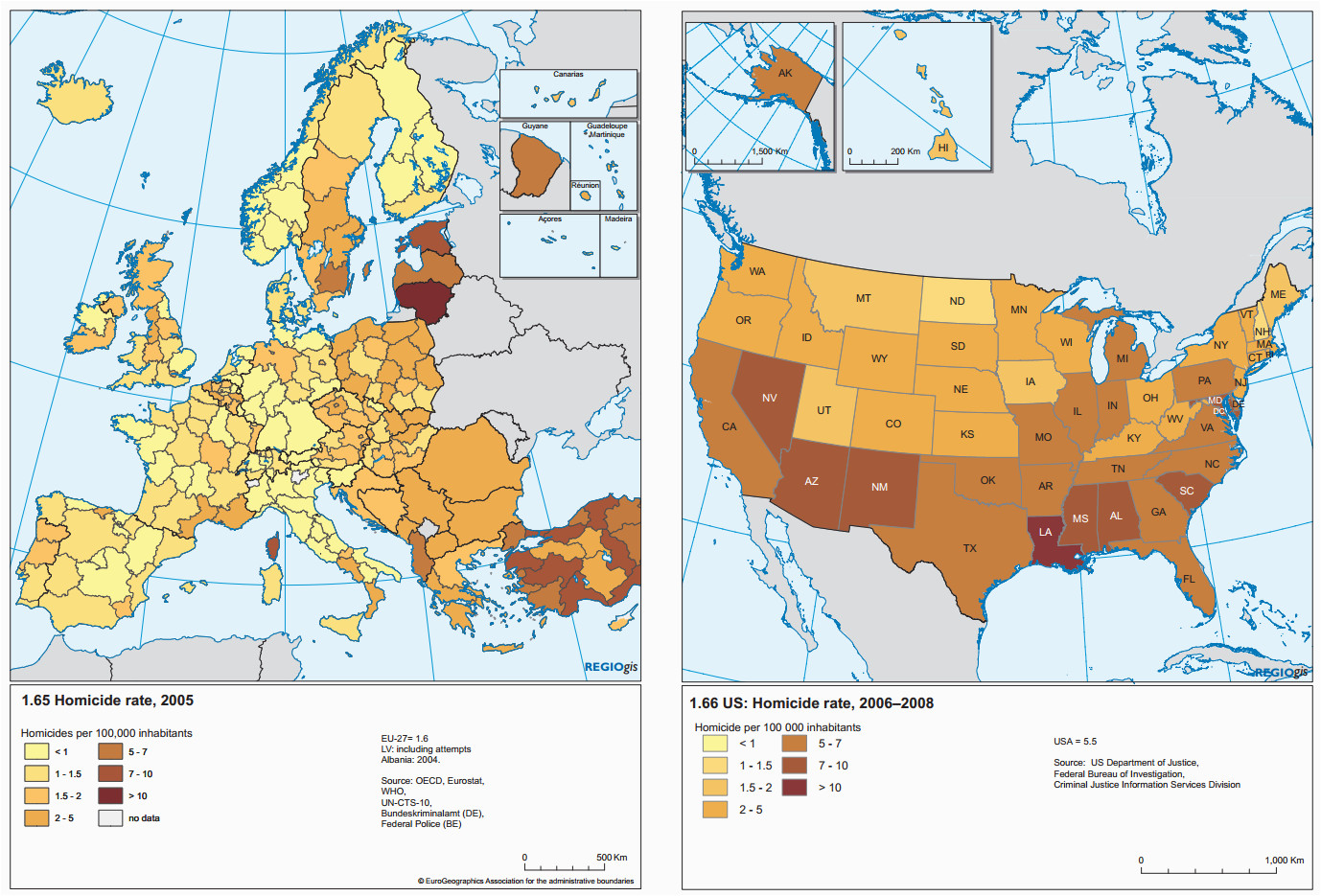 Crime Rate Map Columbus Ohio Homicide Rate In Europe Vs Usa 1378×935 Dataisbeautiful