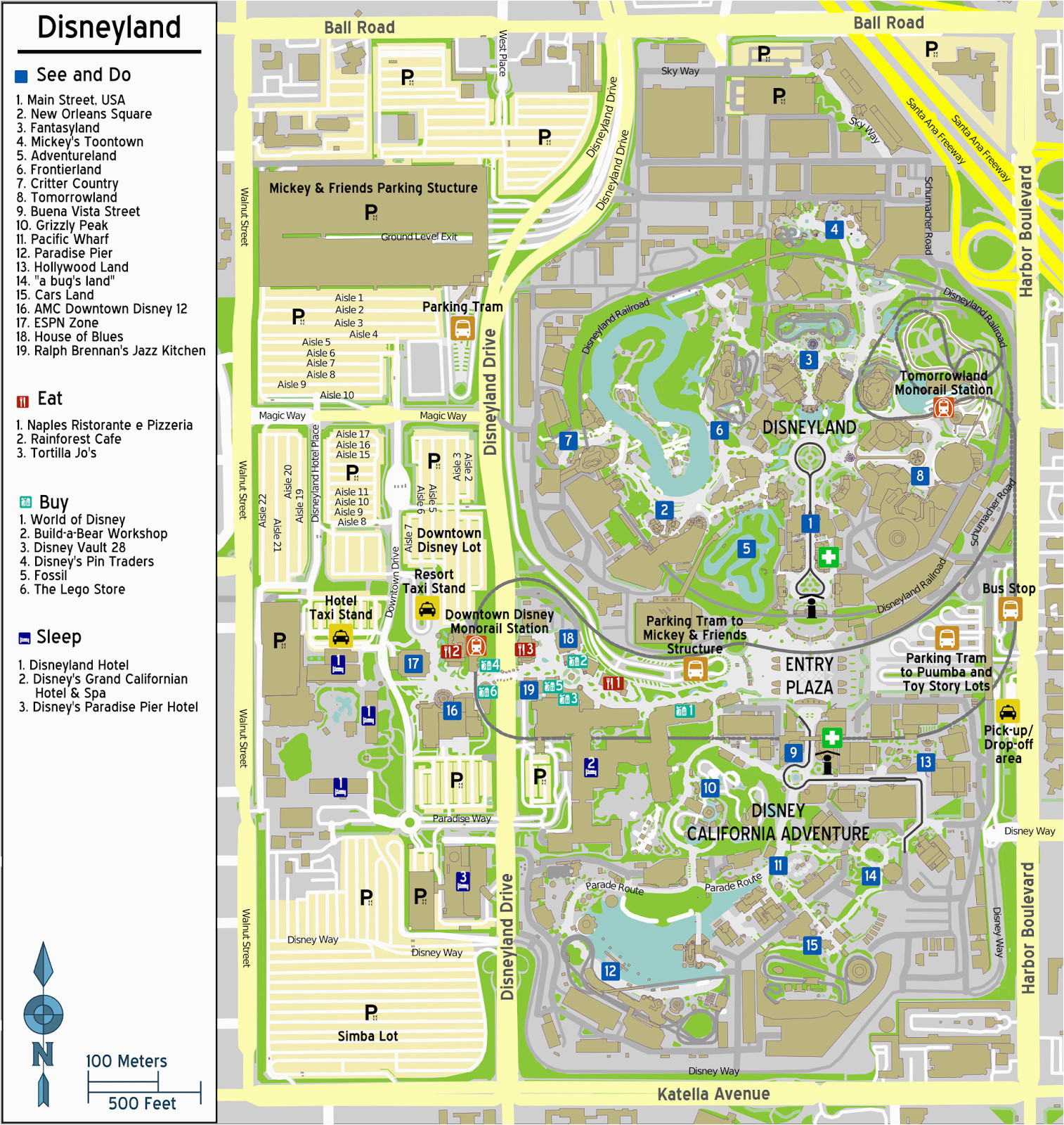 Disneyland and California Adventure Map California Adventure Land Map Reference Map Od Disneyland