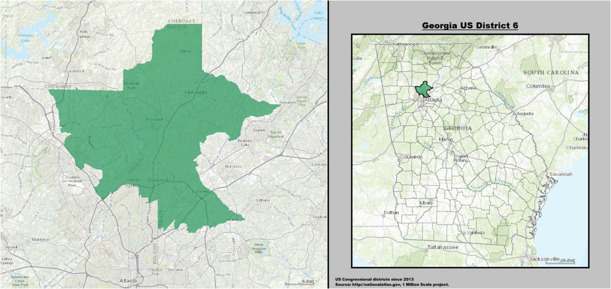 Dunwoody Georgia Map Georgia S 6th Congressional District Wikivividly
