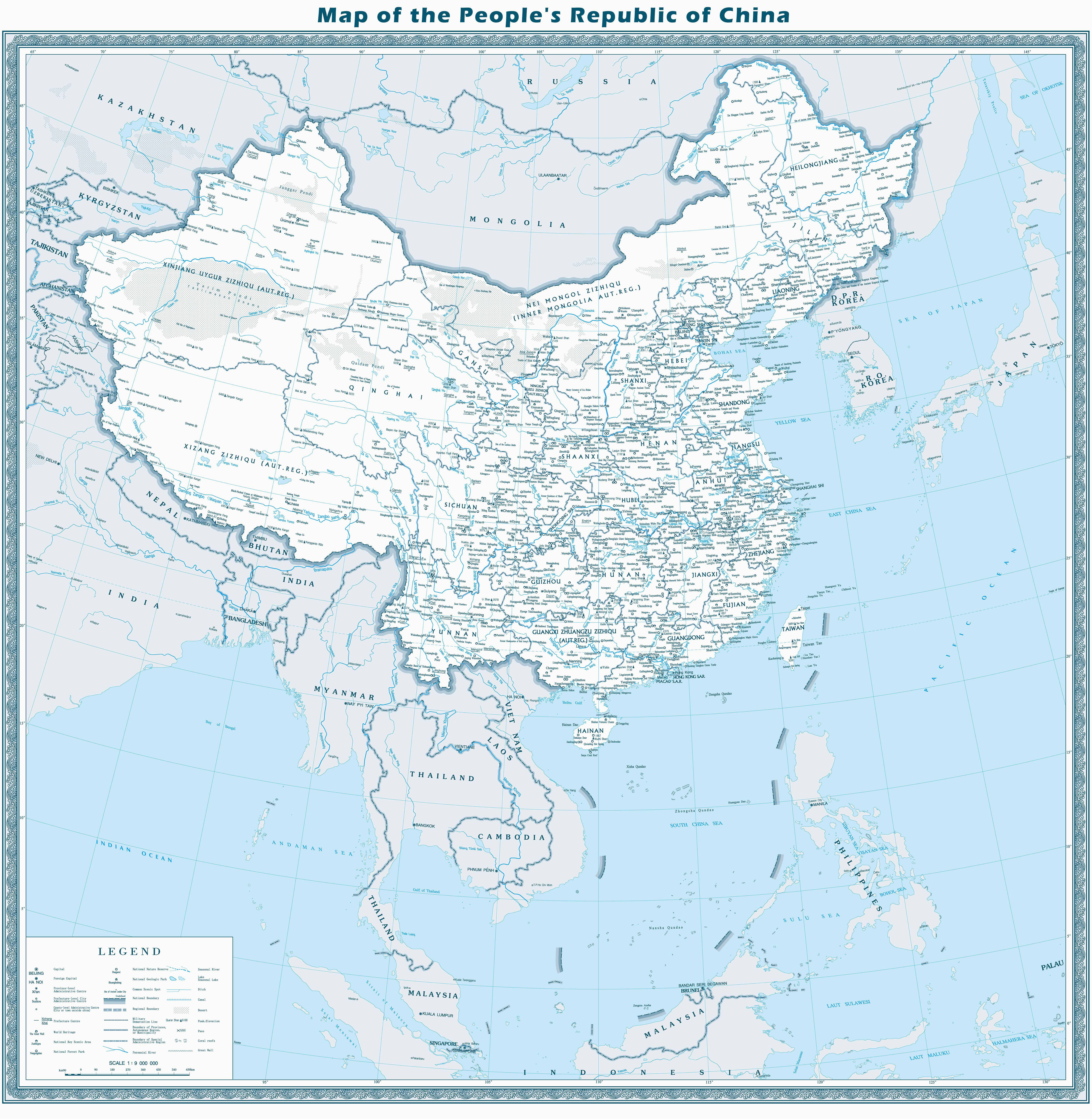 East China Michigan Map Map Of China Maps Of City and Province Travelchinaguide Com