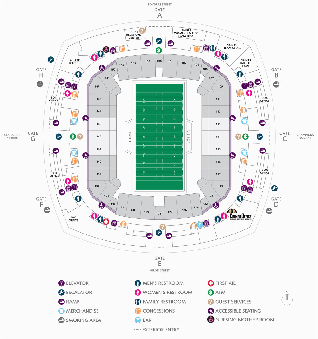 Georgia Dome Tailgating Map Football Seating Charts Mercedes Benz Superdome