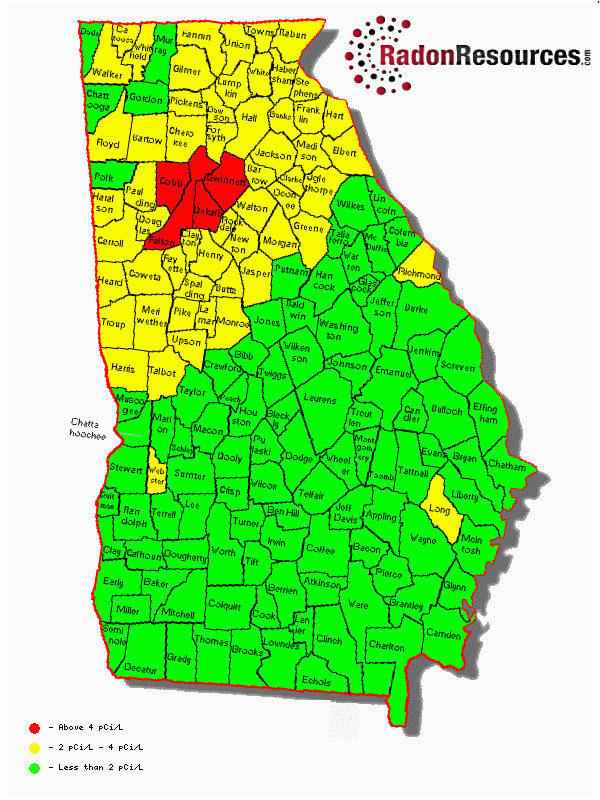 Georgia Radon Map Georgia Zone Map Bnhspine Com