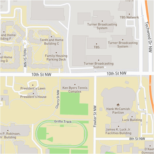 Georgia Tech Campus Map Gt Georgia Institute Of Technology Campus Map