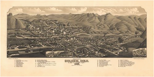 Golden Colorado Map Historic Map Golden Co 1882 Maps Pinterest Colorado