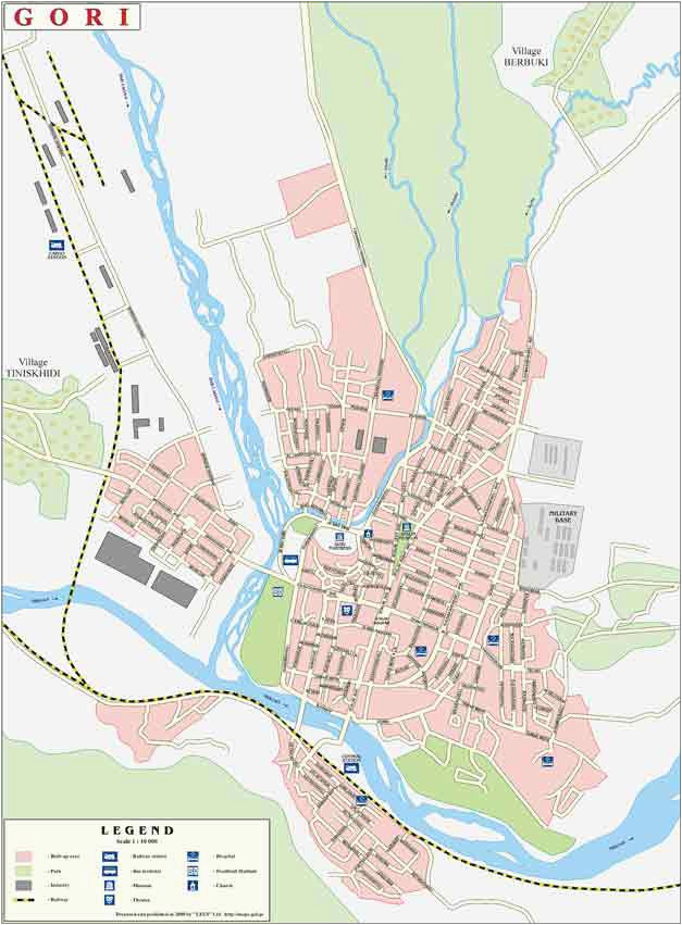 Gori Georgia Map City Maps Georgia Main Cities and Tbilisi Districts Print Ver