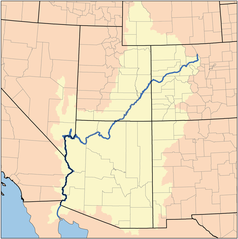 Grand Canyon Colorado River Map Cc3 Geo Wk 18 Co River Watershed Unlabeled to Teach Cc3