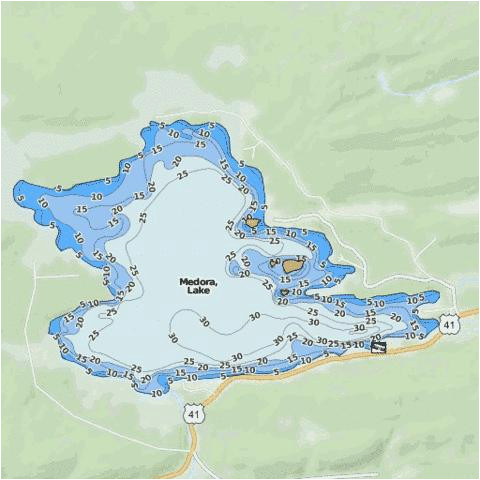 Lake Michigan Depth Map Medora Lake Fishing Map Us Mi 42 86 Nautical Charts App