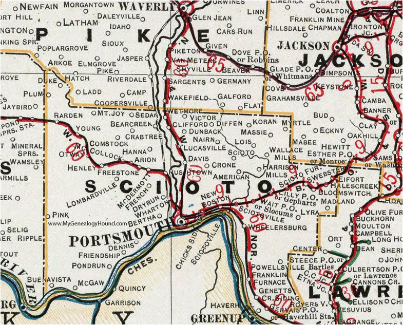 Lucasville Ohio Map Scioto County Ohio 1901 Map Portsmouth New Boston Sciotoville