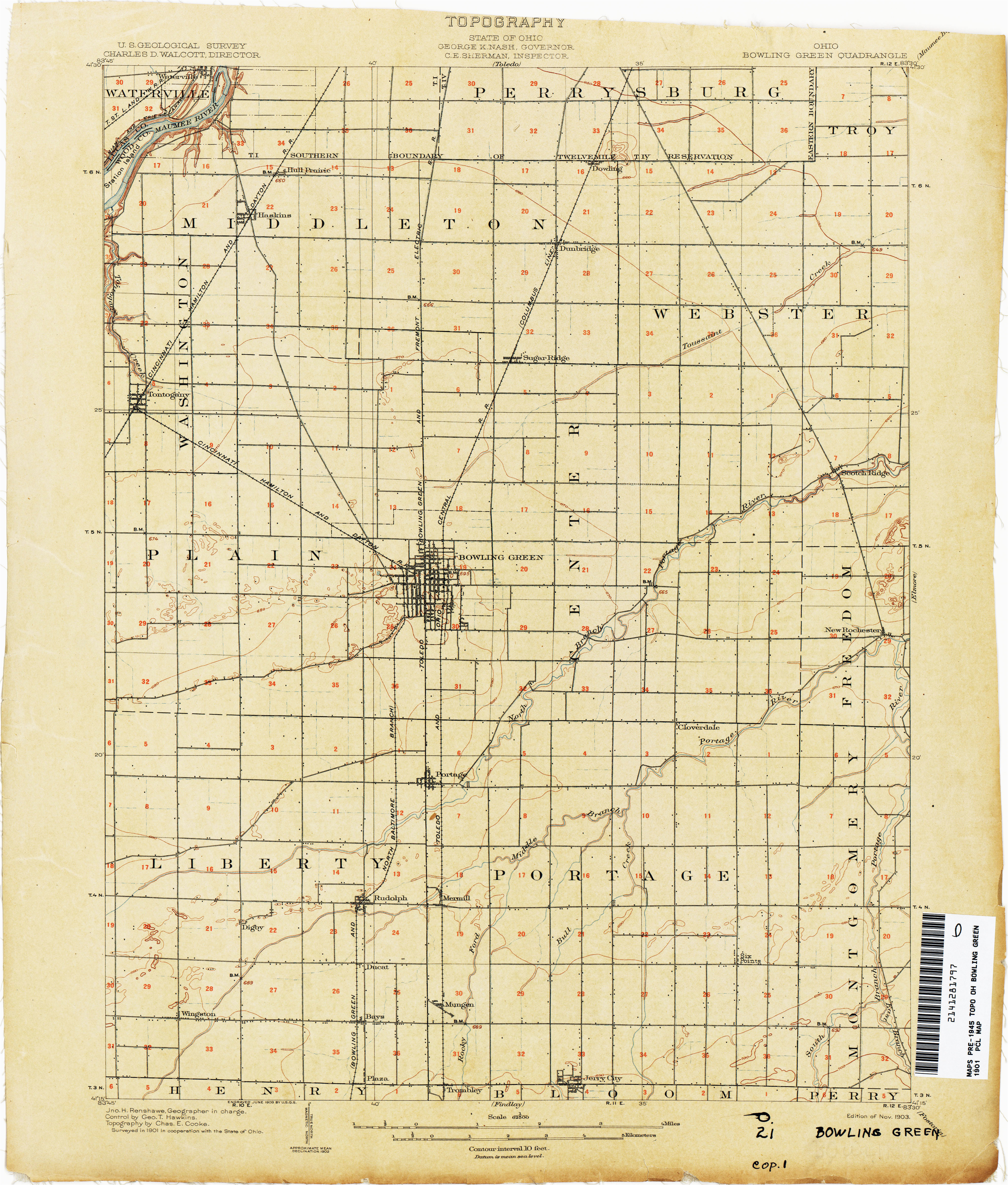 Map Bowling Green Ohio Ohio Historical topographic Maps Perry Castaa Eda Map Collection