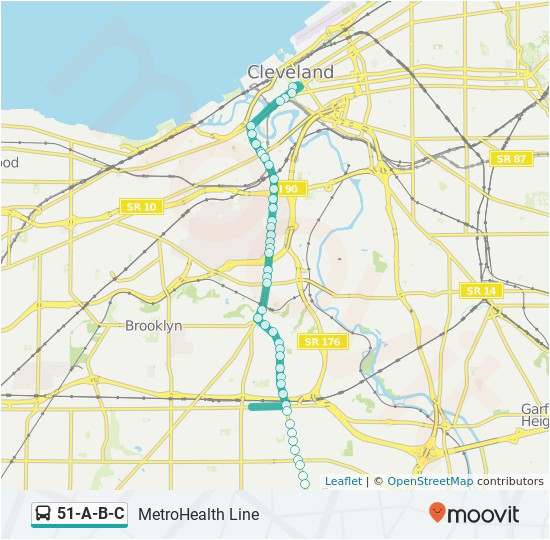 Map Of Broadview Heights Ohio 51 A B C Route Time Schedules Stops Maps