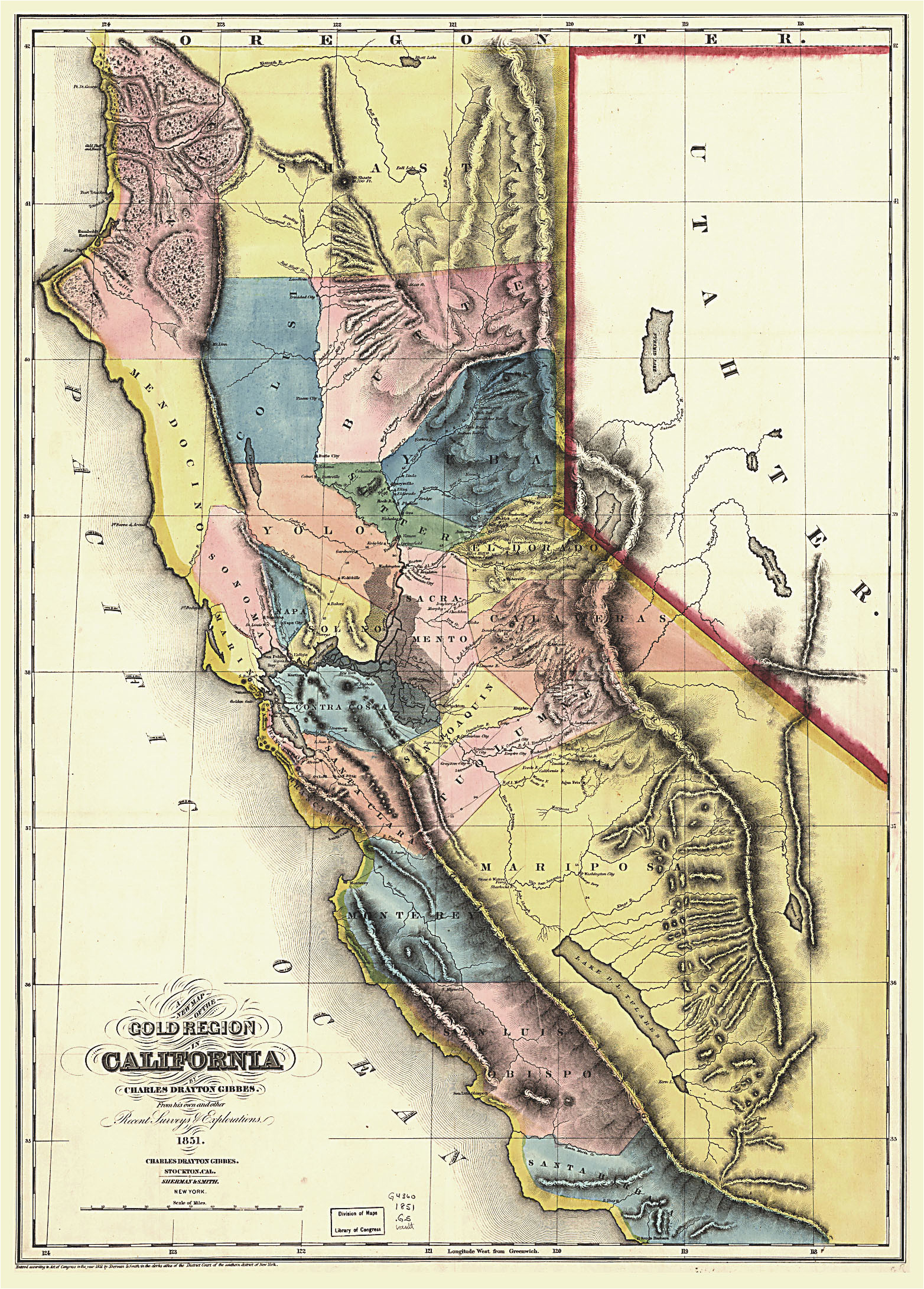 Map Of California Gold Rush 1850 Mariposa County California Census Recent Map Of the California