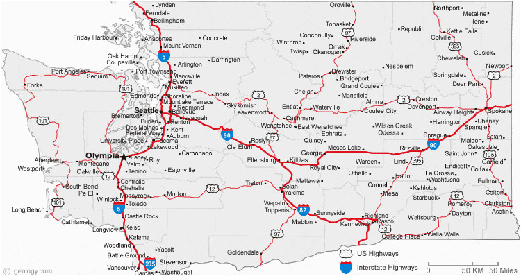 Map Of California oregon and Washington Map Of Washington Cities Washington Road Map